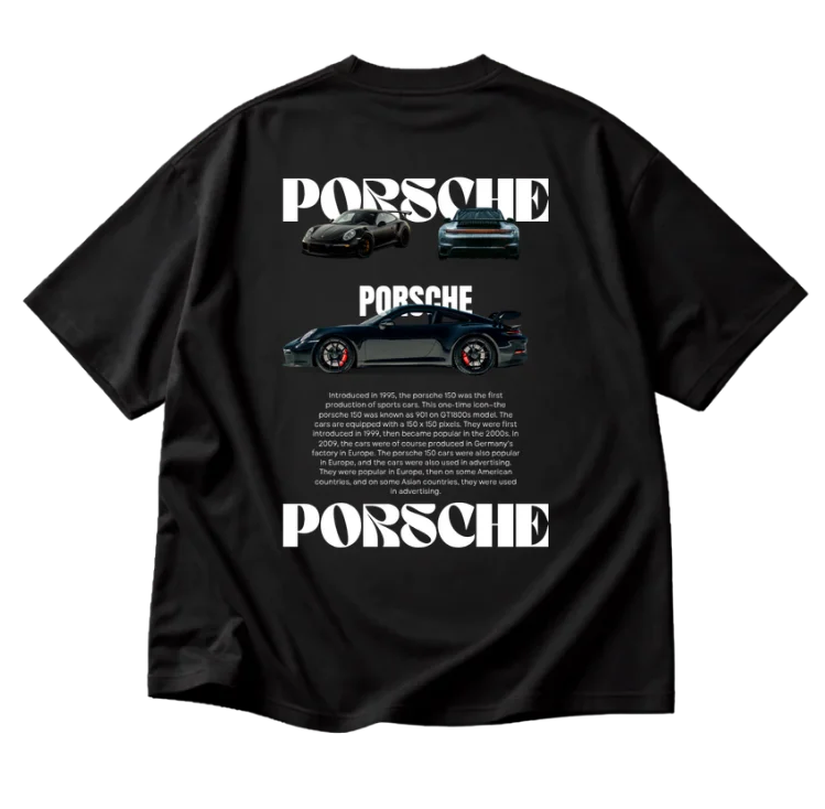 VELOURA Porsche Signature Oversized high quality Street T-Shirt