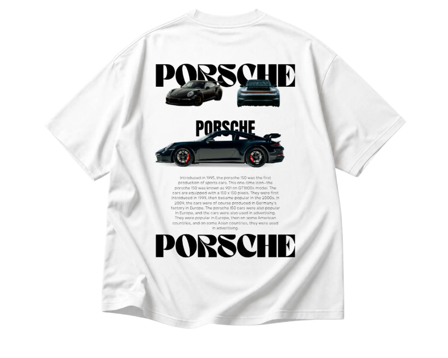 VELOURA Porsche Signature Oversized high quality Street T-Shirt
