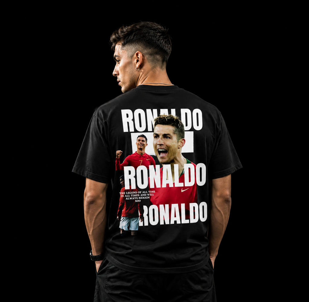 VELOURA High-Quality Elite Football Graphic Tee – White & black Editions