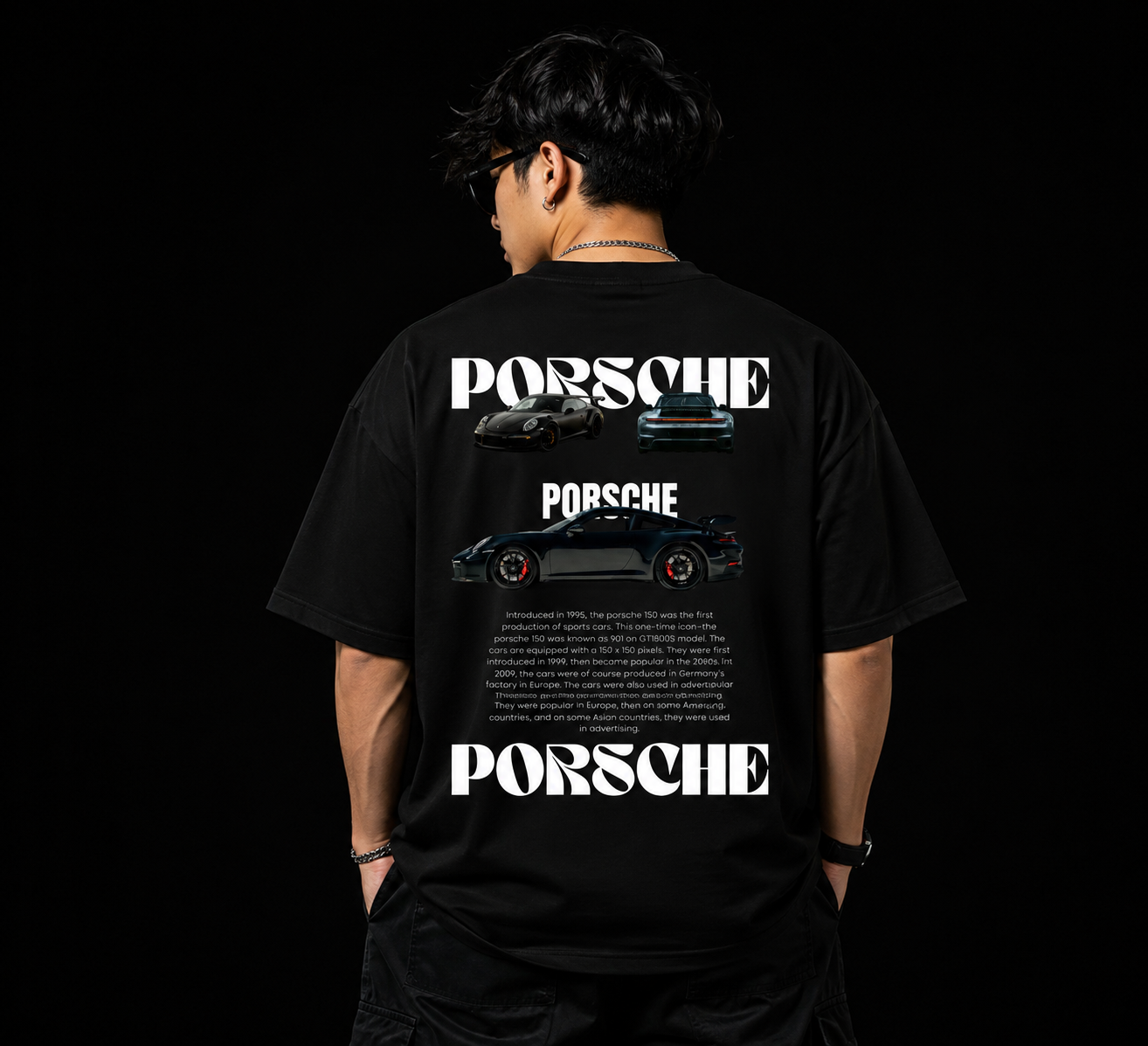 VELOURA Porsche Signature Oversized high quality Street T-Shirt