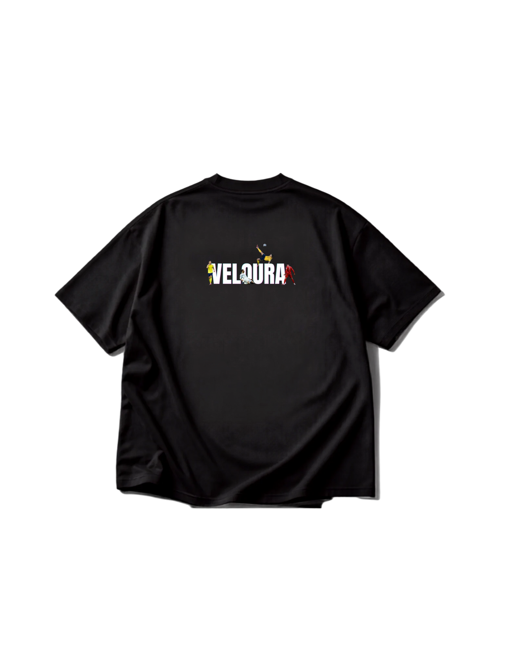 VELOURA High-Quality Elite Football Graphic Tee – White & black Editions