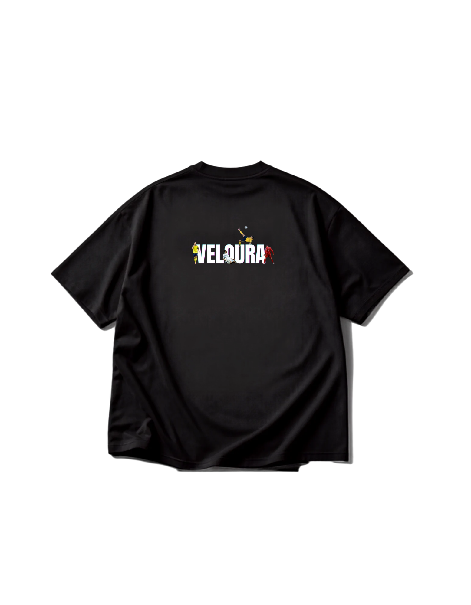VELOURA High-Quality Elite Football Graphic Tee – White & black Editions