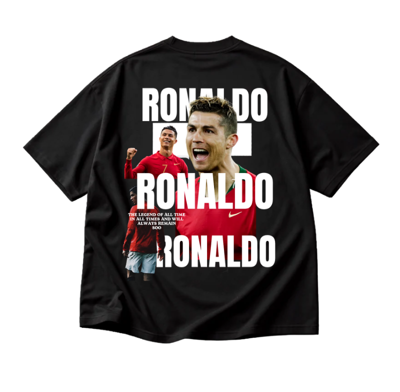 VELOURA High-Quality Elite Football Graphic Tee – White & black Editions