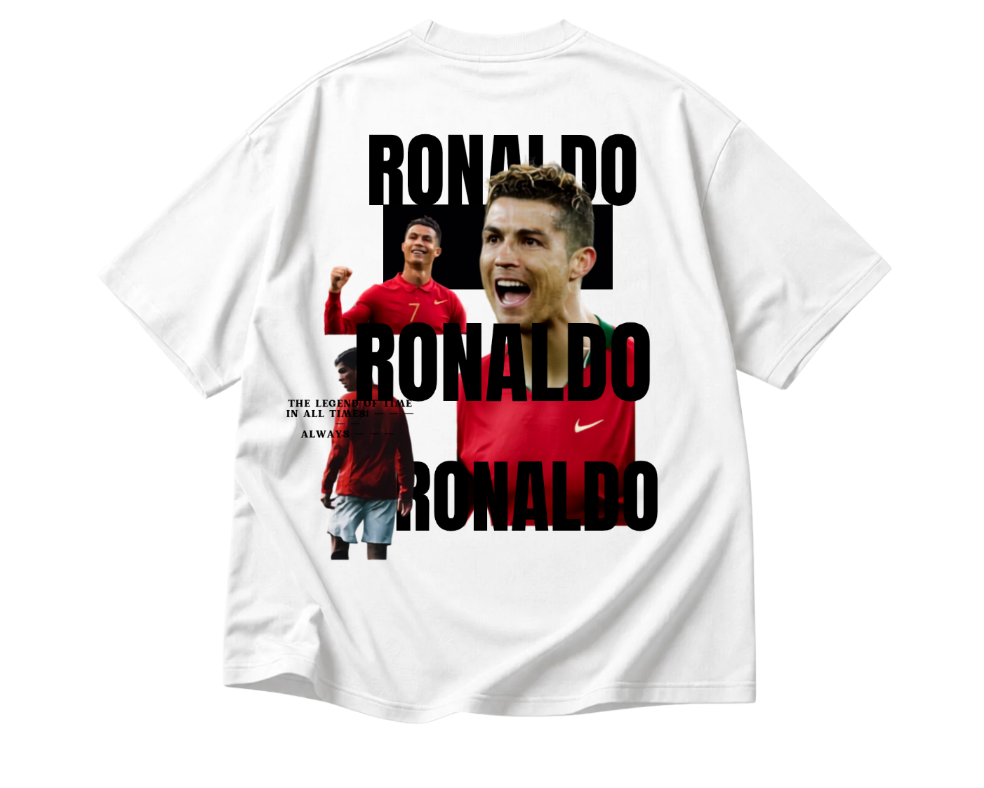 VELOURA High-Quality Elite Football Graphic Tee – White & black Editions