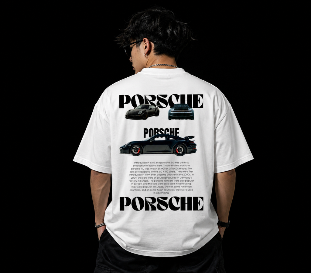 VELOURA Porsche Signature Oversized high quality Street T-Shirt