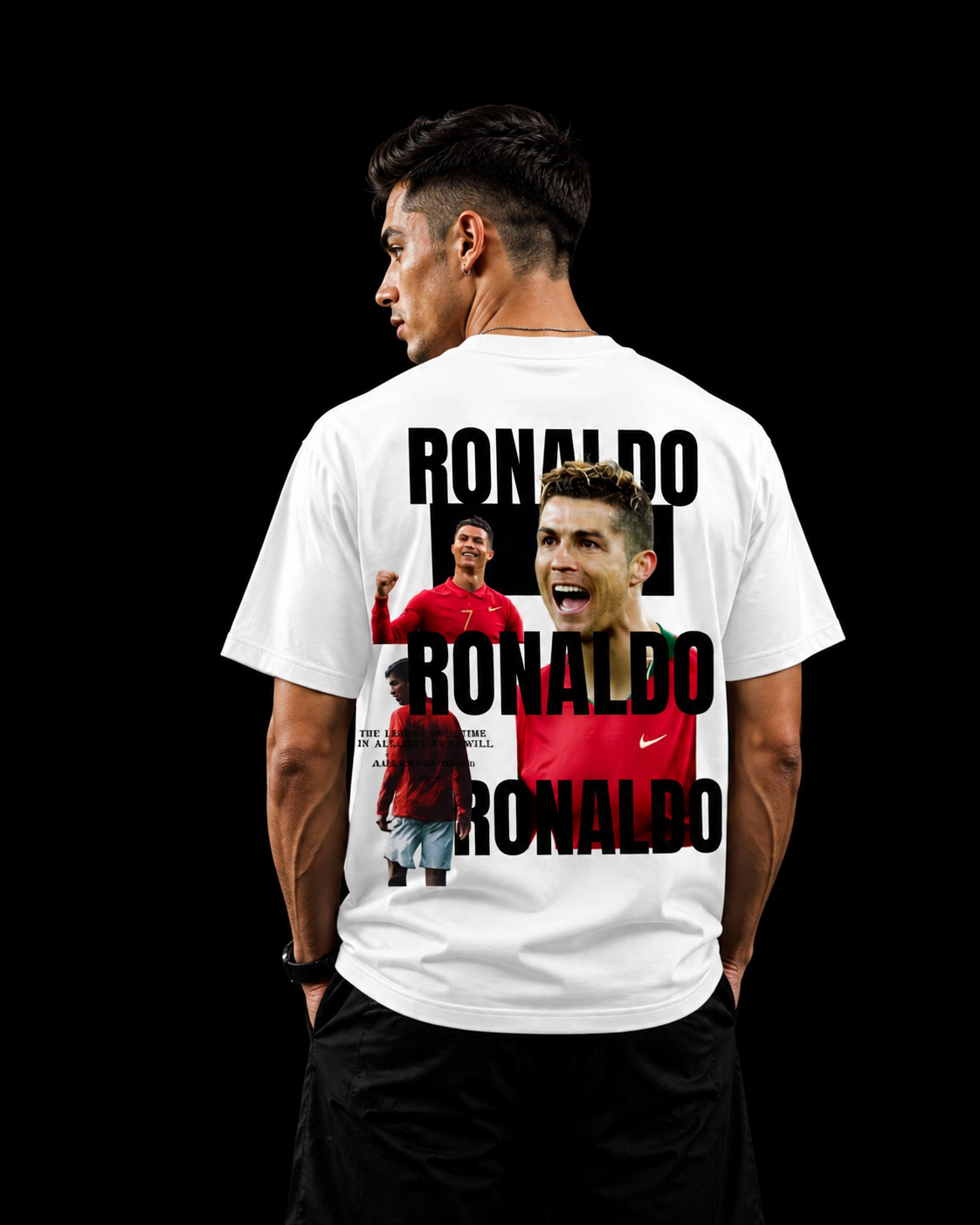 VELOURA High-Quality Elite Football Graphic Tee – White & black Editions
